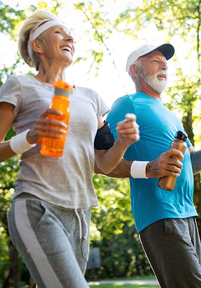 seniors going on a jog together