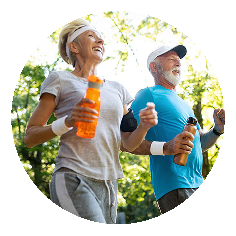 seniors going on a jog together