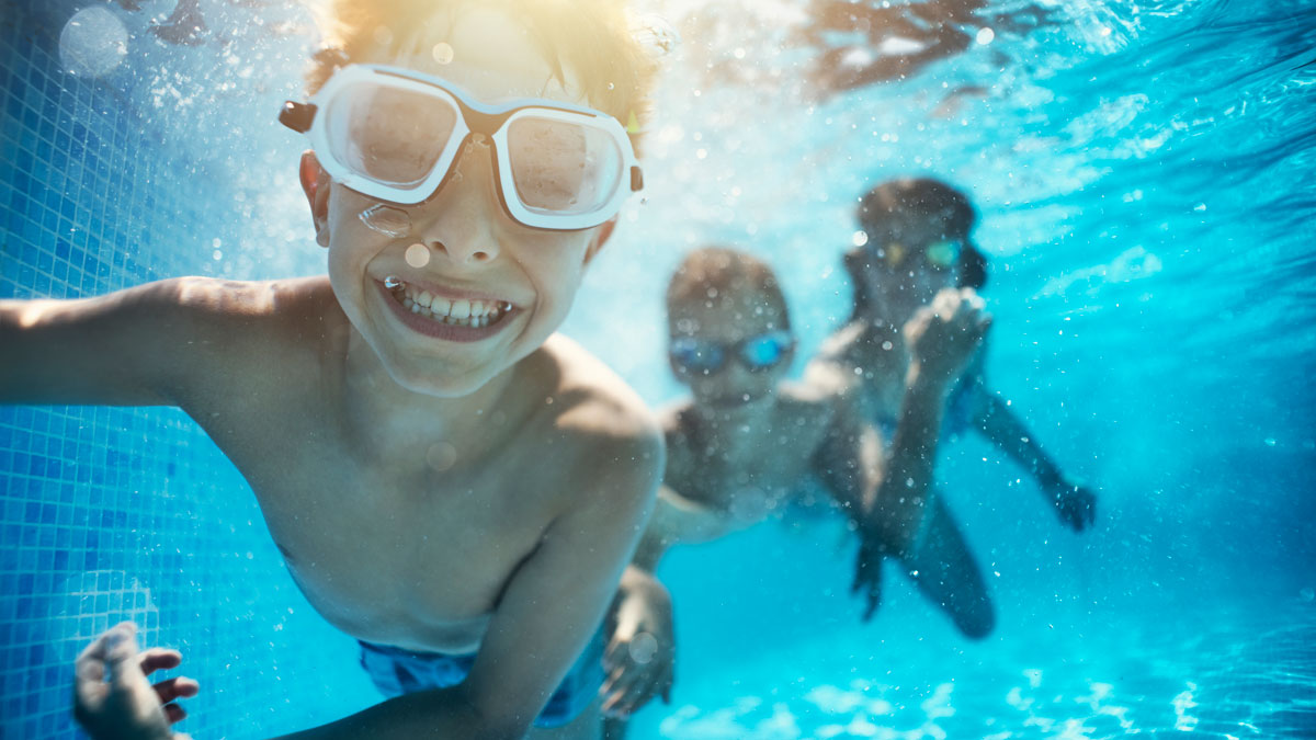 kids swimming in pool