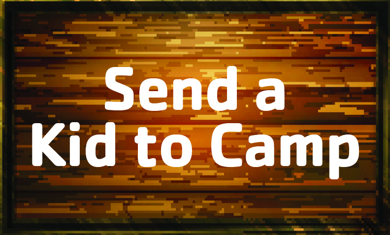 Send a kid to camp wooden sign